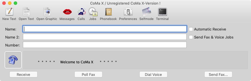 CoMa X 8.7 : Main Screen 