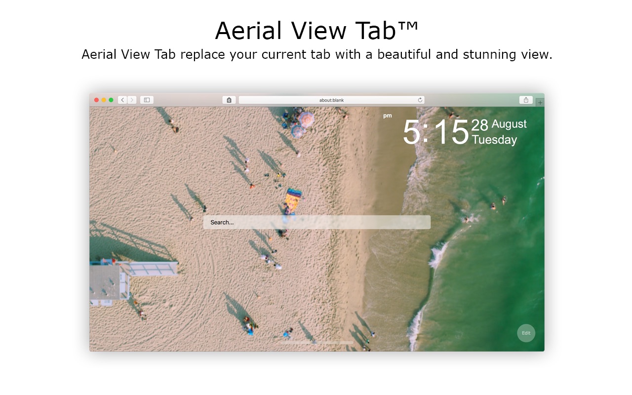 Aerial View Tab for Safari 1.0 : Main Window