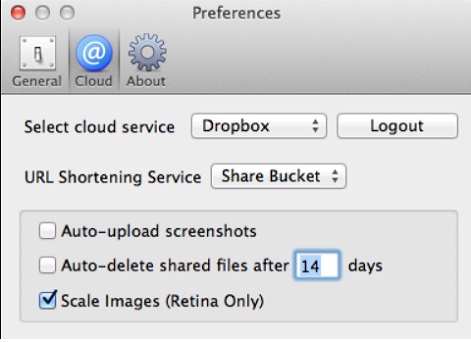 Share Bucket 2.5 : Cloud Preferences