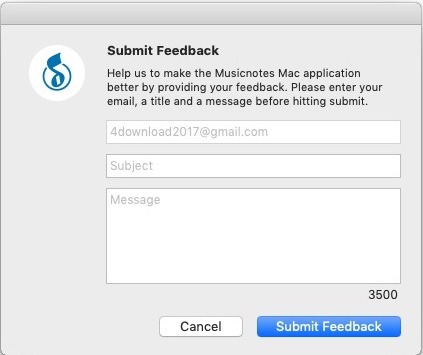 Musicnotes 1.4 : Submit Feedback