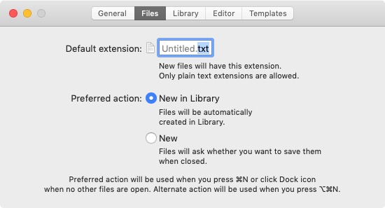 iA Writer 5.3 : Files Preferences 