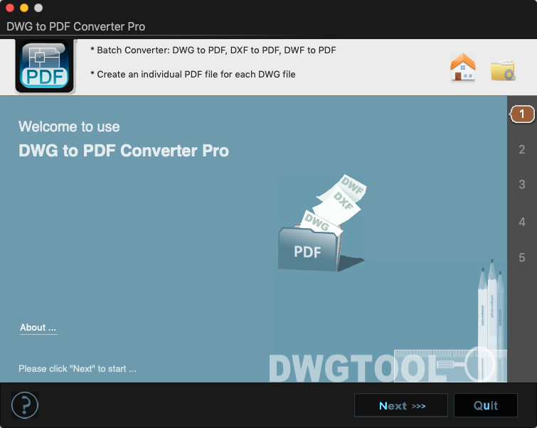 DWG to PDF Converter Pro 2.2 : Main Window