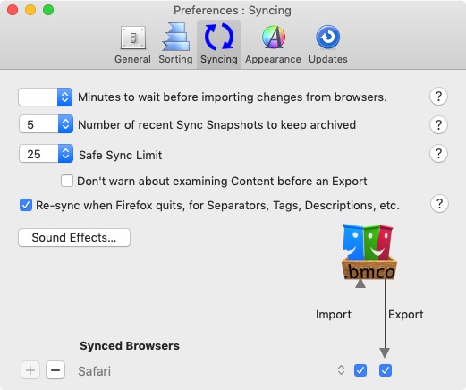 Synkmark 2.9 : Syncing Preferences