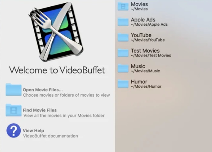 VideoBuffet 1.6 : Welcome Screen