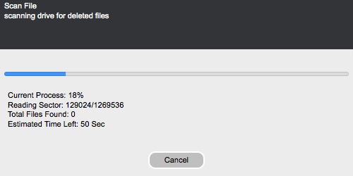 Free Mac Hard Drive Data Recovery 1.8 : Scan Window