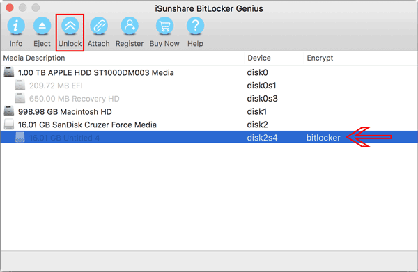 iSunshare BitLocker Genius 1.0 : Main Window