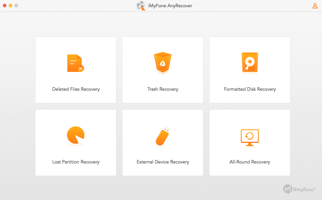 iMyFone AnyRecover for Mac 2.0 : Main Window