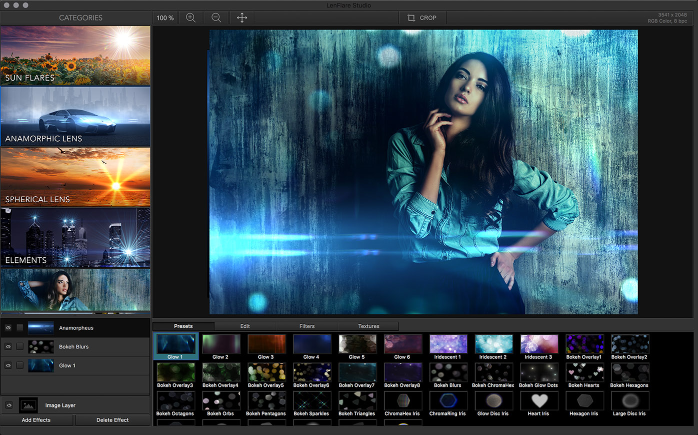 LensFlare Studio 6.6 : Main Screen - Glow Filter