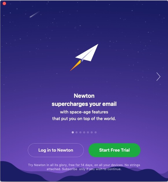 Newton Mail 10.0 : Welcome Screen 