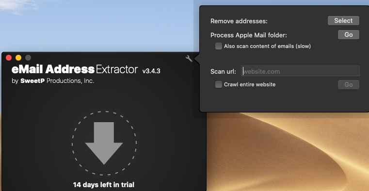 eMail Address Extractor 3.4 : Extract tab