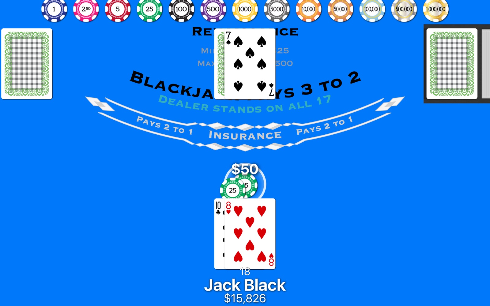 Blackjack Player 1.2 : Main Window