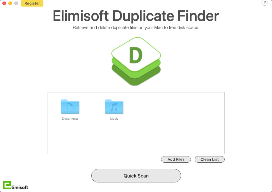 Elimisoft Duplicate Finder 1.2 : Main Window