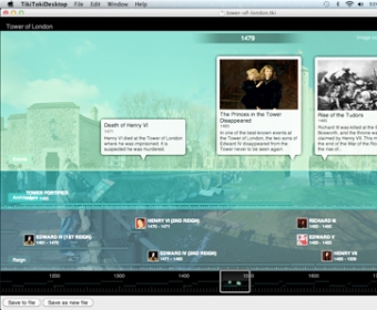 Screenshot of a Tower of London timeline