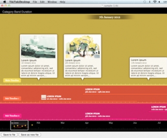 A category band timeline made using TikiToki Desktop