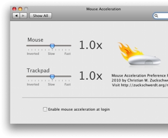 Mouse Acceleration PrefPane on Snow Leopard, English localization