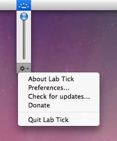 Lab Tick 0.9 : Lab Tick menu