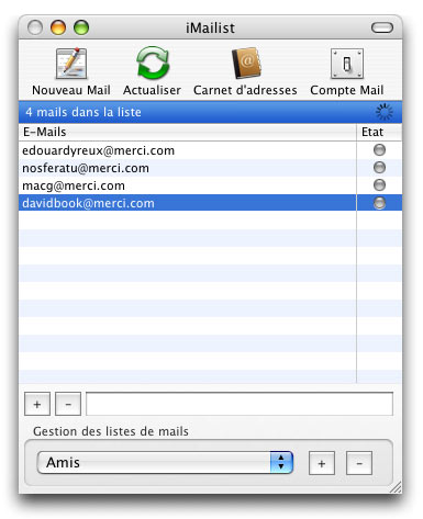 iMailist 2.0 : Main window
