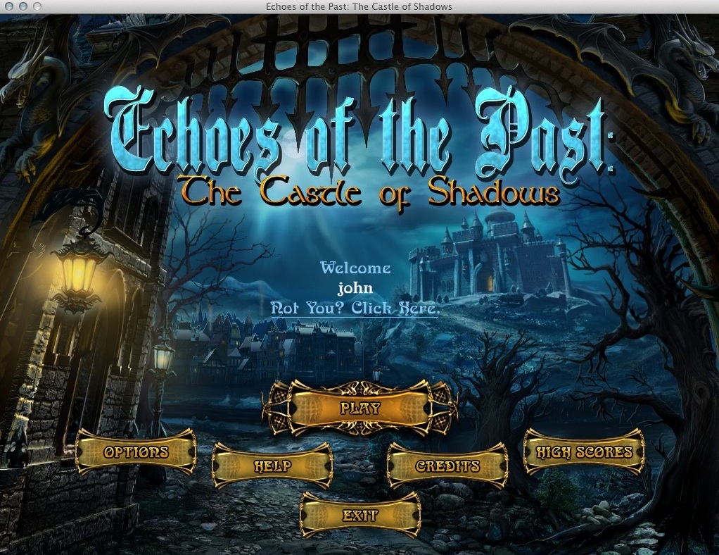 Echoes of the Past - The Castle of Shadows : Main Menu