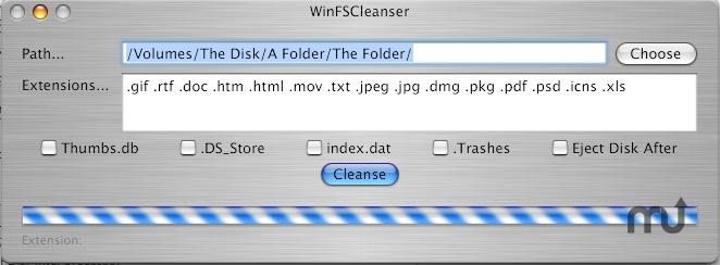 WinFSCleanser 2.5 : Main interface