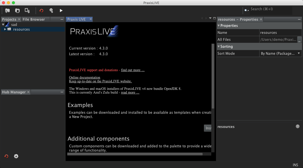 Praxis LIVE 4.3 : Main Window