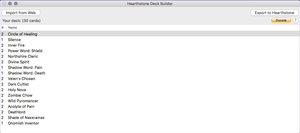 HSDeckBuilder 0.4 : Main Window