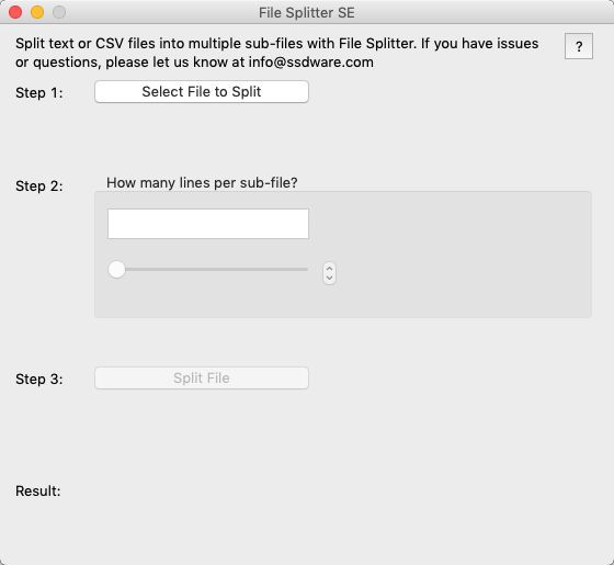 File Splitter SE 16.0 : Main Window