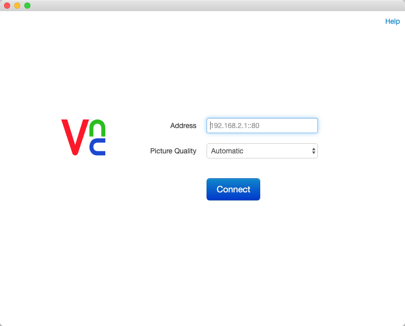 VNC® Viewer for Google Chrome™ 1.2 : Main Window