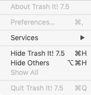Trash It! 7.5 : Menu