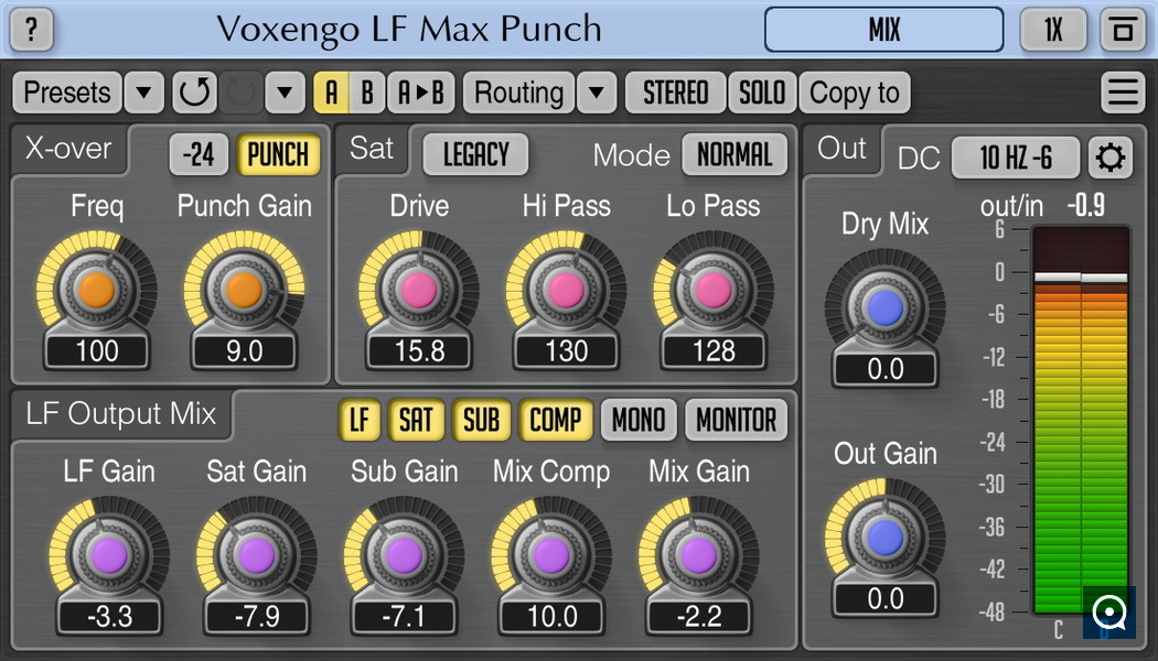 Voxengo LF Max Punch 1.8 : Main window