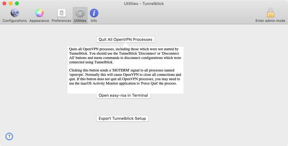 Tunnelblick 3.8 : Utilities