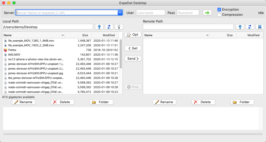 ExpeDat Desktop 1.1 : Main Window