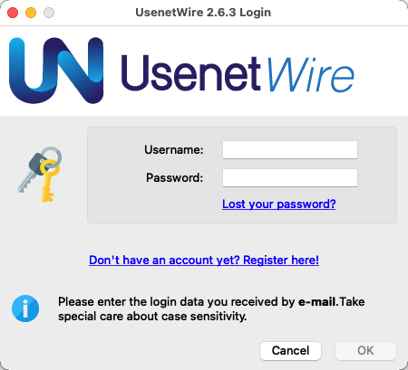 UsenetWire 2.6 : Main Window