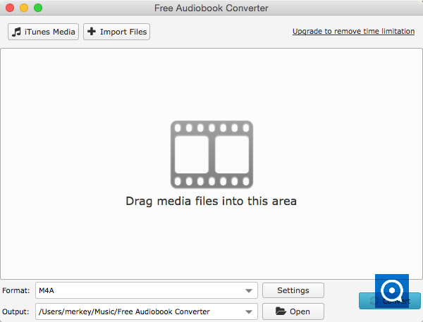 Free Audiobook Converter for Mac 2.10 : Main window