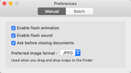SnapMotion : Easily extract images from video 4.3 : Manual Preferences