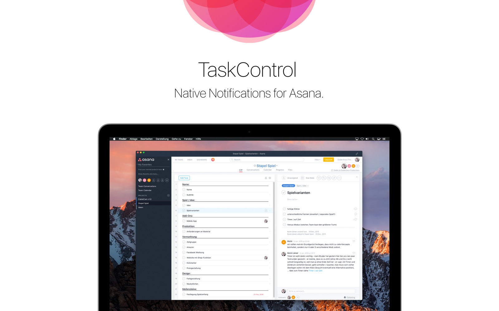 TaskControl 1.2 : Main Window