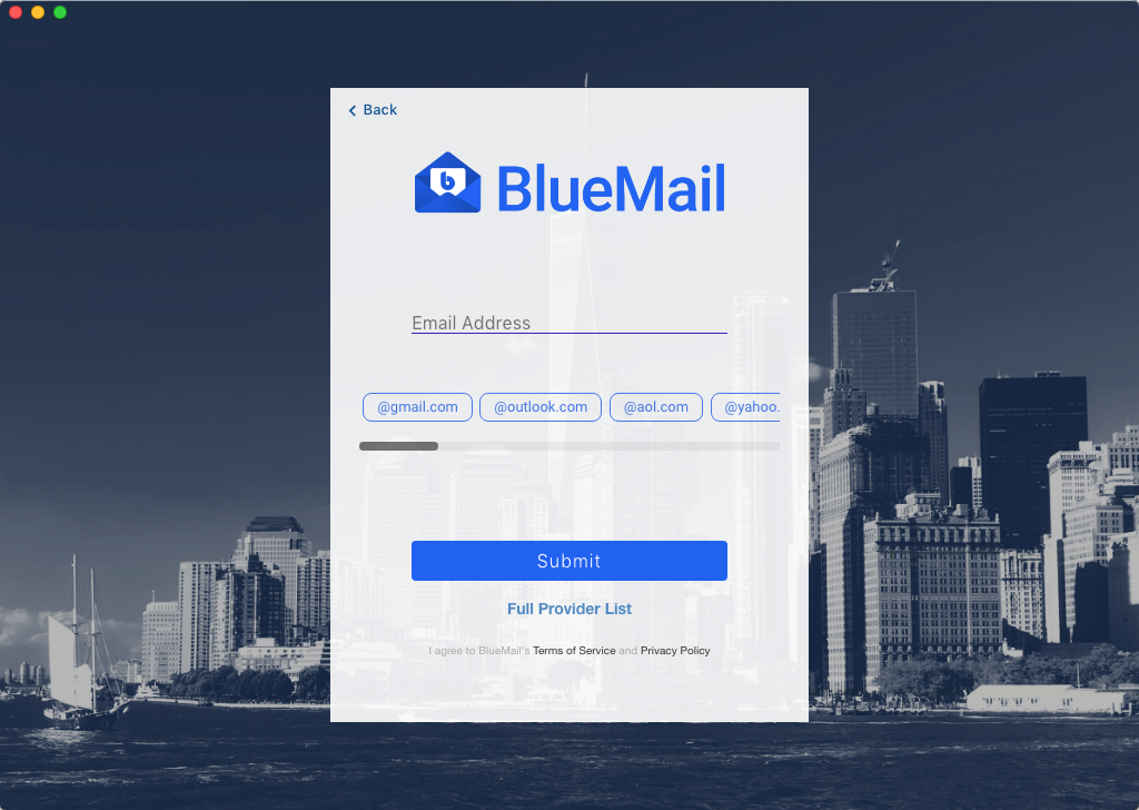 BlueMail 1.0 : Main Window