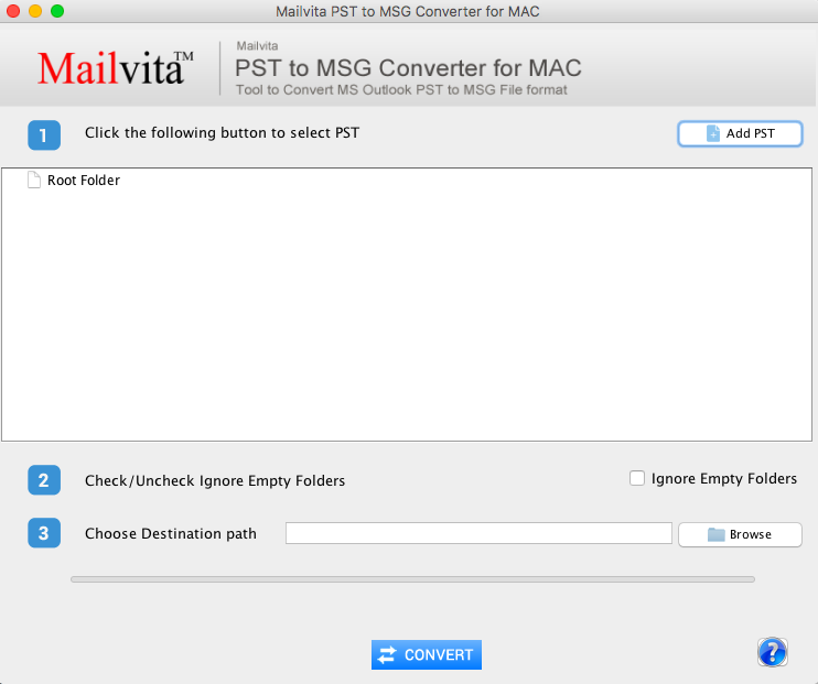 ToolsCrunch Mac PST to MSG Converter 1.0 : Main Window