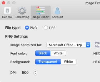 Image Export Preferences