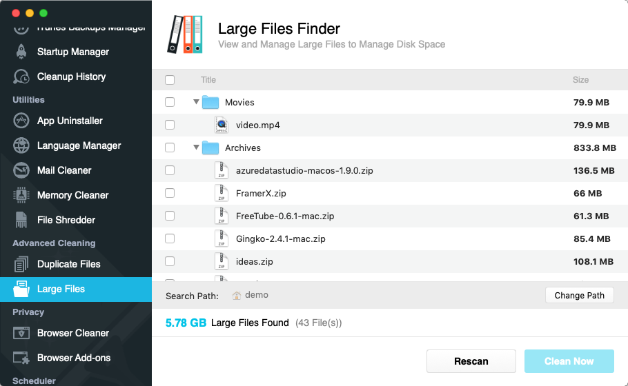 MacEnizer 1.0 : Large Files Finder