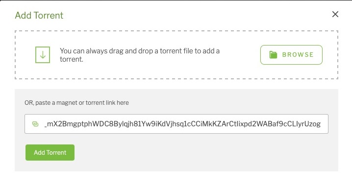 uTorrent Web 1.0 : Add Torrent