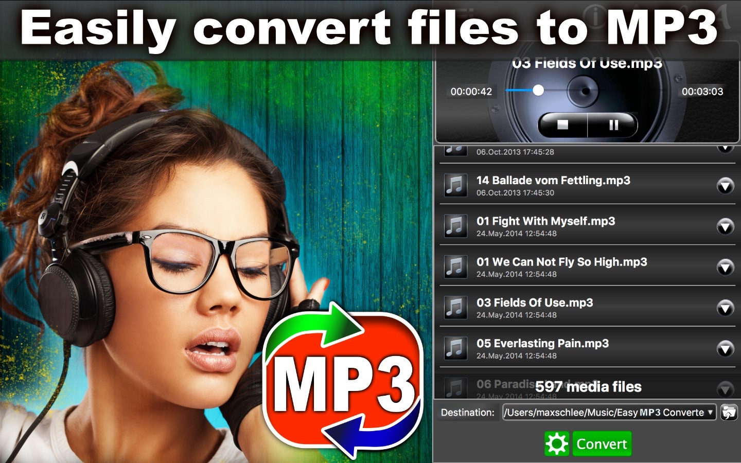 Easy MP3 Converter 1.0 : Main Window