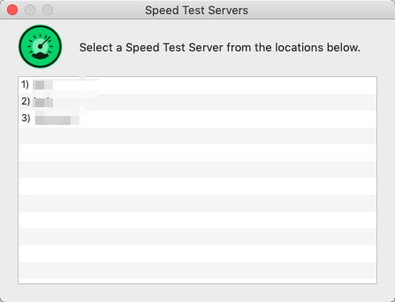 WiFi Speed Test 1.3 : Select Server