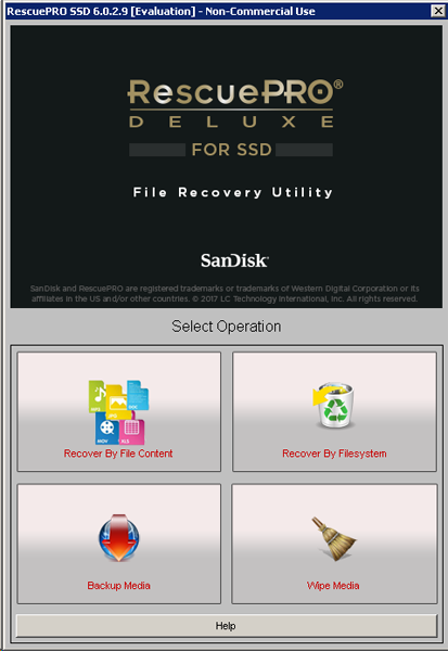 RescuePRO Deluxe for SSD 6.0 : Main Window