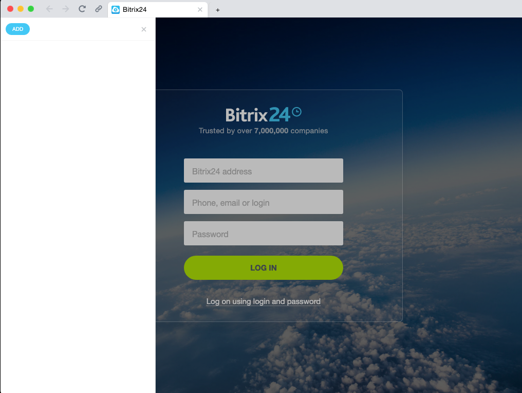 Bitrix24 10.0 : Add window