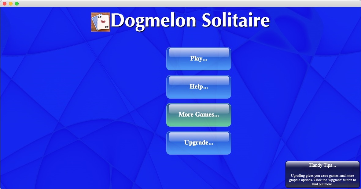 Dogmelon Solitaire 4.2 : Menu