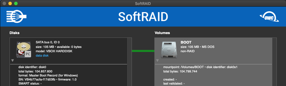SoftRAID 6.0 : Info display
