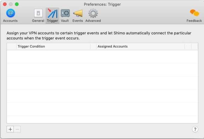 Shimo 5.0 : Trigger Preferences