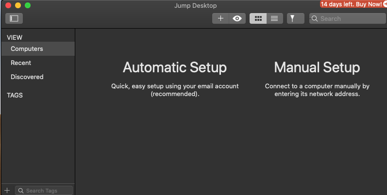 Jump Desktop Connect 8.5 : Main interface