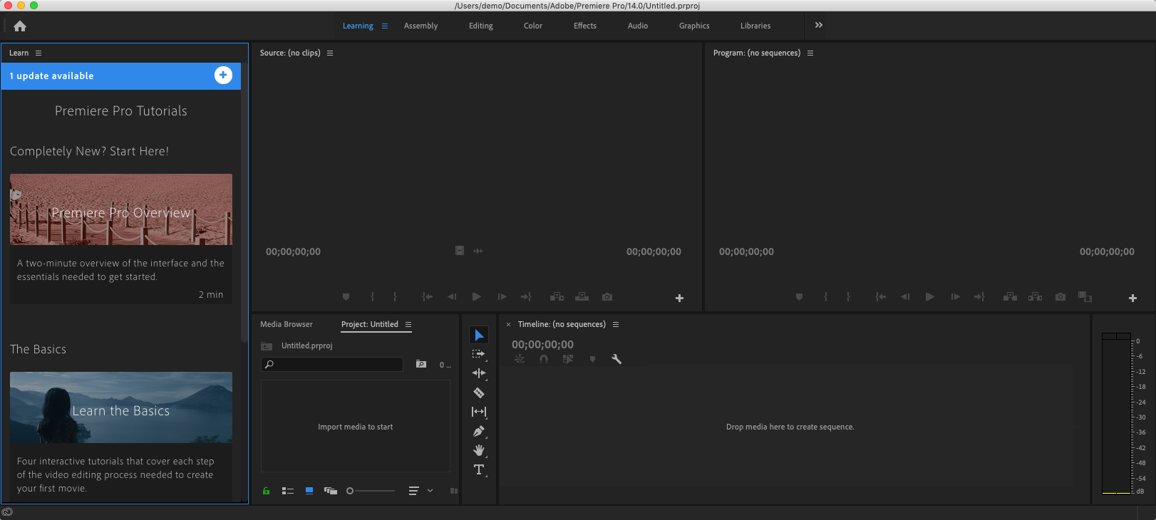 Adobe Premiere Pro 2020 14.0 : Main Window