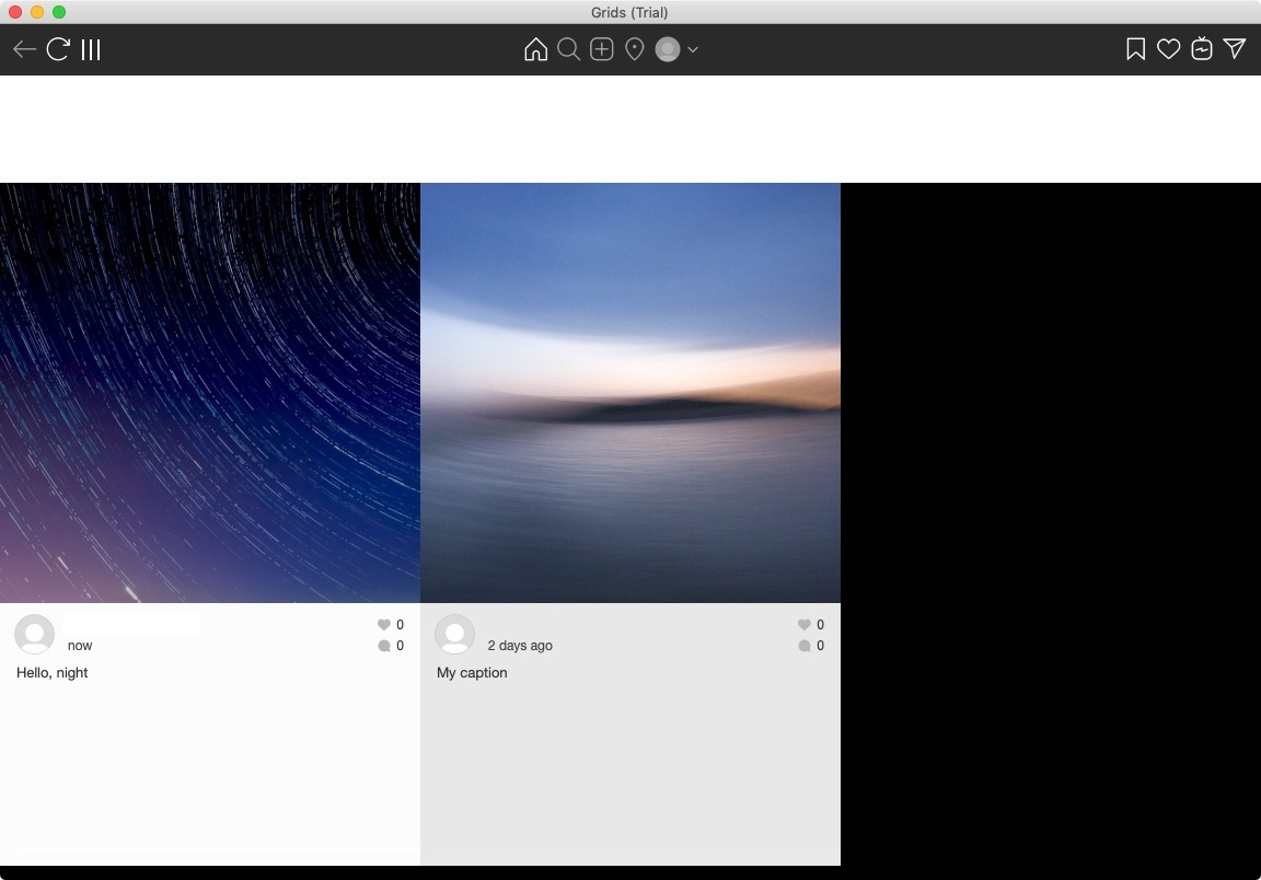 Grids for Instagram 6.1 : Main Screen